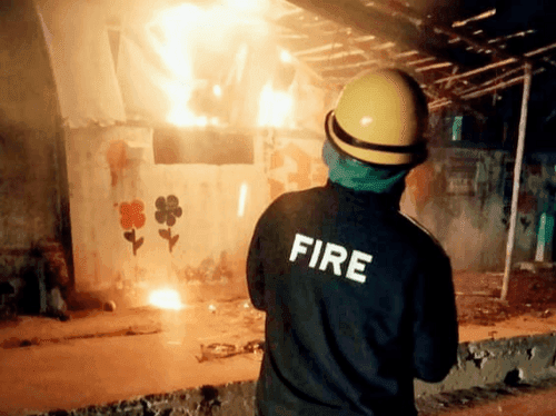 Fire station Mayapur got control over the fire in the hut