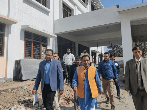 Cabinet Minister Dr. Dhan Singh Rawat inspected the management block under construction
