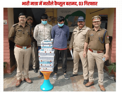 Udham Singh Nagar Police arrested 03 accused with drug capsules
