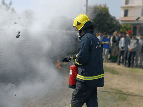 A mock drill was organized at Women's Polytechnic Patal Devi Almora