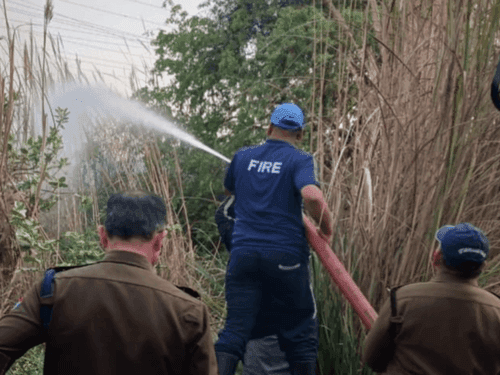 Fire Station Mayapur got control over bush fire