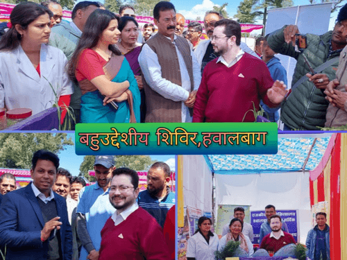 Stall was organized in the sports ground of development block-Hawalbagh