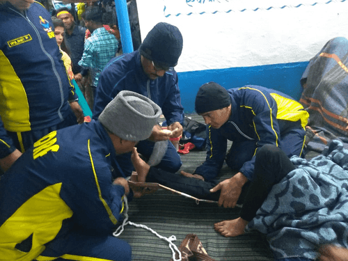 SDRF team rescues a girl who was injured due to slipping