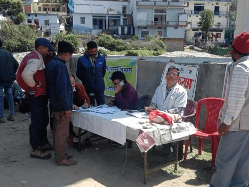 Camp was organized for insurance and registration in horse and mule