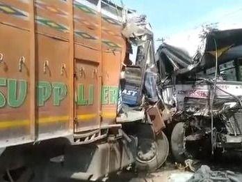 Truck hit, many injured