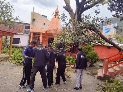 The temple was made safe by the Fire Unit Bageshwar