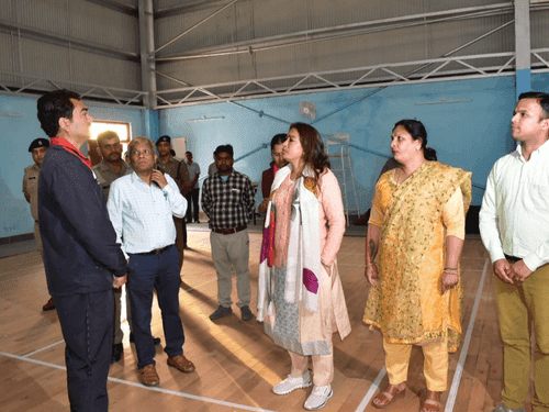 Minister Rekha Arya inspected the sports stadium and multipurpose hall at Manera