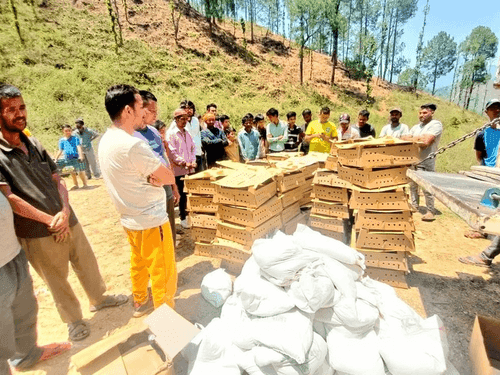 Poultry chicks were distributed to 70 beneficiaries for livelihood enhancement