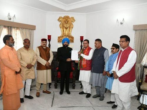 Pushkar Singh Dhami meets Governor at Raj Bhavan