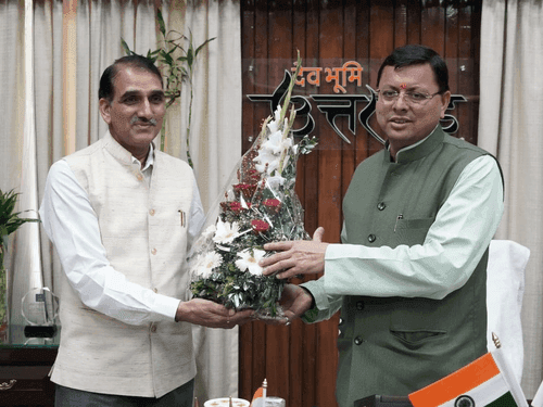 Newly appointed chairman of UKPSC met CM Dhami