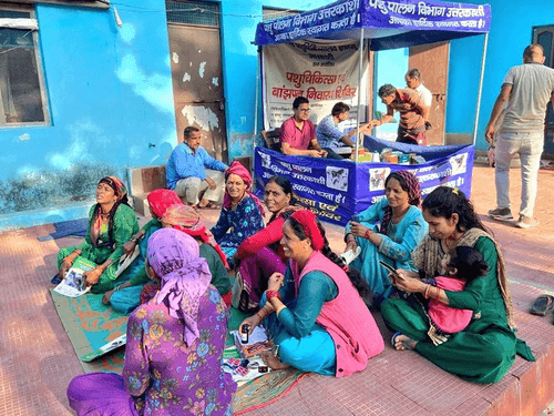 Veterinary camp was organized in village Athali, development block Dunda