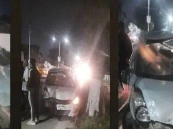 Drunk driver drove the car over the divider
