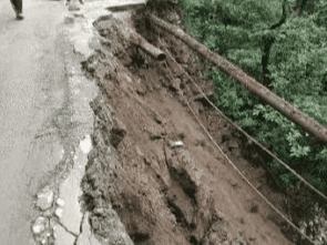 20 meter part of road in Nainital covered in ditch