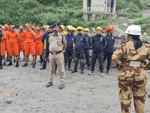 Image for Flood related mock drill was organized in NTPC Tunnel Tapovan