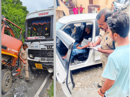 Roadways going to Ramnagar and a canter collided with each other