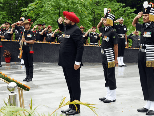 Governor Gurmit Singh paid tribute to the brave martyrs by laying a wreath at the martyr's memorial