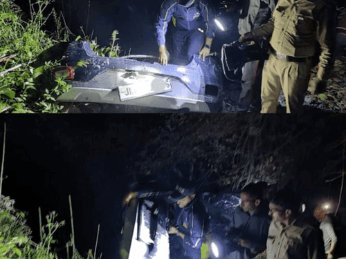 Vehicle fell into ditch, rescue done by SDRF team