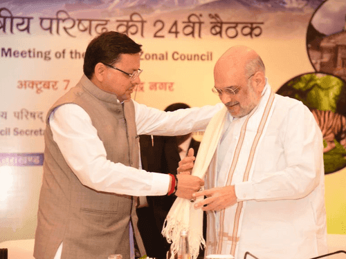 CM Dhami welcomed Union Home Minister Shri Amit Shah and other dignitaries