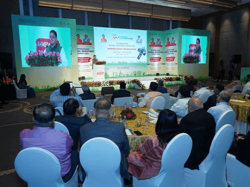 CM Dhami participated in the road show organized in Ahmedabad for the Global Investors Summit