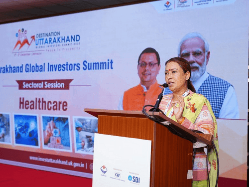 A session based on healthcare sector was organized under the chairmanship of Cabinet Minister Rekha Arya