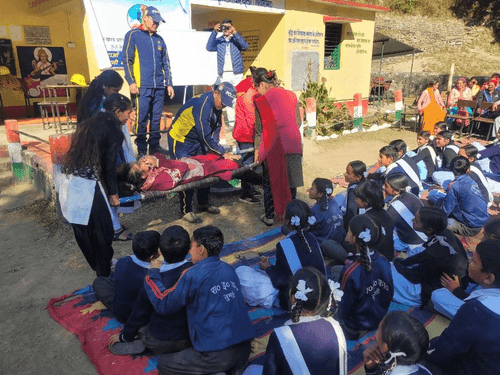 Information given by SDRF to the students of Government Inter College, Lumti Dharchula