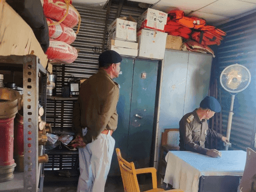 Chief Fire Officer Almora conducted half yearly inspection of fire station Ranikhet