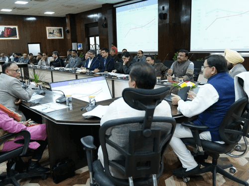 CM Dhami held a review meeting with senior government officials including the Finance Minister