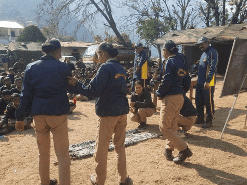 Cadets made aware by SDRF at NCC Camp Gauchar