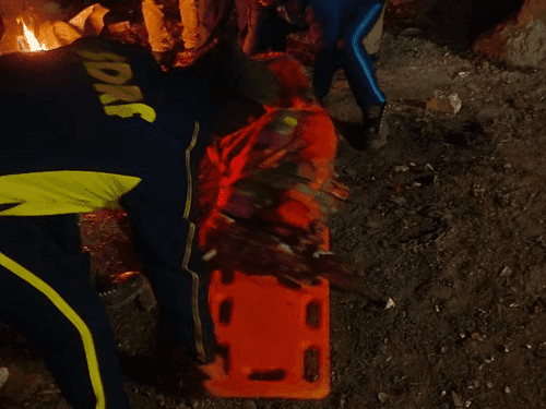 SDRF rescues a person who fell into a ditch