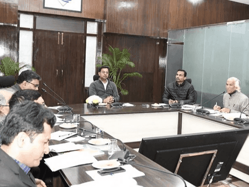 A meeting organized by the AYUSH department to discuss the country's first yoga policy