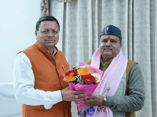 CM Dhami congratulated BJP state president Mahendra Bhatt