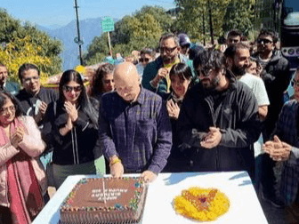 Actor Anupam Kher celebrated his birthday in Lansdowne