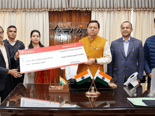 The air service from Delhi to Pithoragarh was formally inaugurated