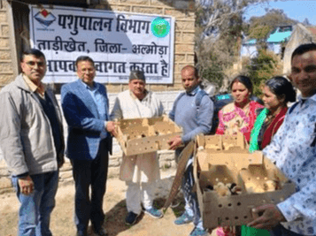 Here 120 beneficiaries were given training for poultry farming