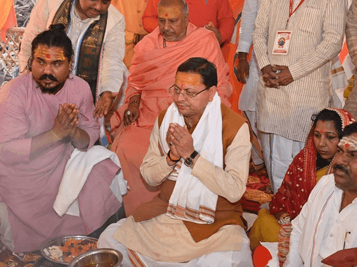 CM Dhami participated in the Shri Maharudra Yagya ritual at Haridwar