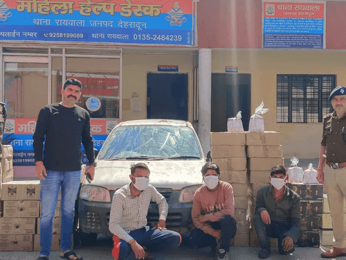 Dehradun Police arrested three accused with 51 boxes of illicit liquor