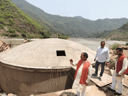 Cabinet Minister Dr. Dhan Singh Rawat inspected the ongoing construction works here