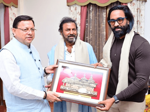 Film actor Mohan Babu met CM Dhami