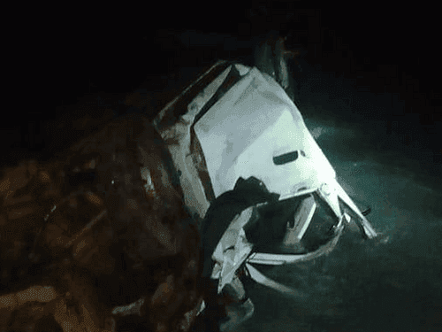 Car fell into a ditch, rescue operation conducted by police team and SDRF