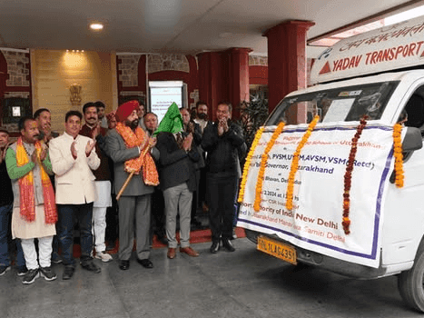 Governor Gurmit Singh flagged off vehicles carrying digital teaching material