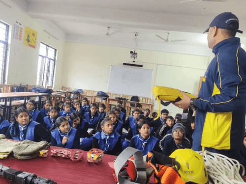 Information on disaster management given to students by SDRF