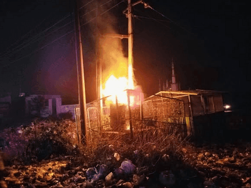 The Fire Service extinguished the fire in the transformer after a lot of effort