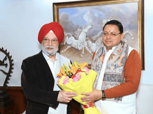 CM Dhami paid a courtesy visit to Union Petroleum Minister