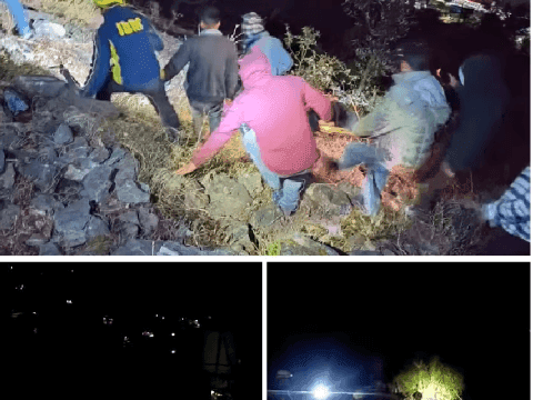 Truck fell into a deep ditch, rescue operation conducted by SDRF