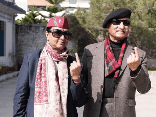 Chief Secretary Mrs. Radha Raturi casted her vote along with her family