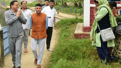 CM Dhami met the general public during morning visit to Garuda area