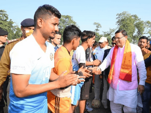 CM Dhami inaugurated the final match on the closing occasion of football competition