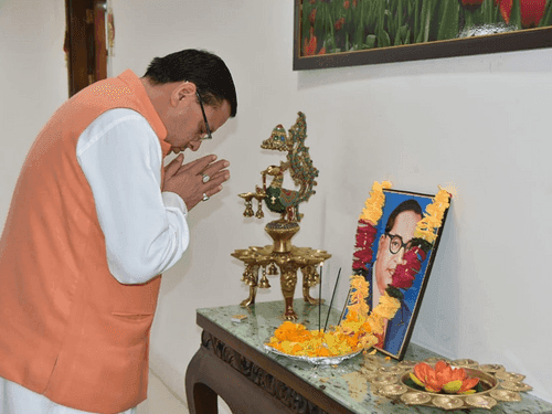 CM Dhami paid tribute to Dr. Bhimrao Ambedkar on his death anniversary