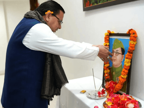 CM Dhami paid tribute to Netaji Subhash Chandra Bose on his birth anniversary