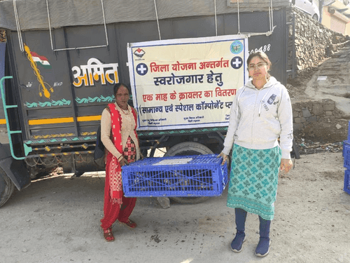 One month's croiler distributed to promote self-employment
